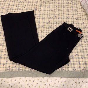 Tessori black trouser pants with rhinestone belt